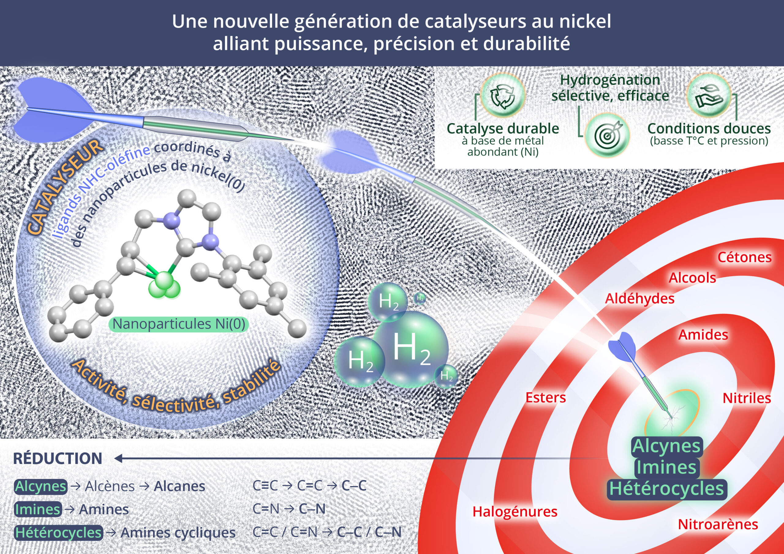 Illustration scientifique — catalyseur nickel-NHC, CNRS Chimie